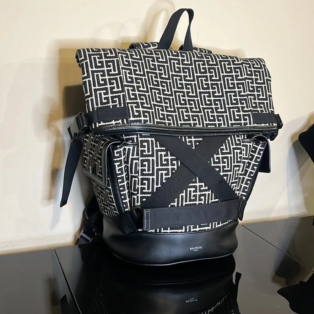Balmain Monogram Fold-over Backpack - Picture 2 of 4